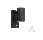 Picture of Outdoor Motion Sensor Wall Lights, Downward Outside Lighting Mains Powered, IP44 Anthracite Grey Stainless Steel 