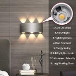 Picture of led wall light indoor Living Room Up Down Wall Light Silver Brushed Aluminum Wall Light
