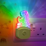 Picture of Dinosaur Plug in Night Light for Kids 2 Pack, Night Lights with Dusk to Dawn Sensor, Warm White