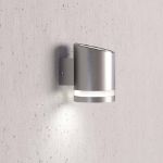 Picture of Solar Premium Powered Outdoor Waterproof Wall Light Warm White Downlighter Aluminium Silver
