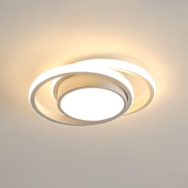 Picture of Modern Ceiling Light, 32W LED Ceiling Fixture 2350lm, Warm White 3000K, Round Ceiling Lamp for Bedroom Hallway Balcony Corridor
