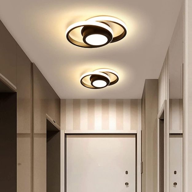 Picture of Double Circle Ceiling Lamp, Black American Retro Style Ceiling Lamp, Flush Mount