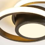 Picture of Double Circle Ceiling Lamp, Black American Retro Style Ceiling Lamp, Flush Mount