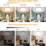 Picture of 28W Dimmable LED Ceiling Light, Energy Saving Dimmable Bathroom Ceiling Light, 10%-100% Brightness Adjustable, 2520LM Modern Round Ceiling Light