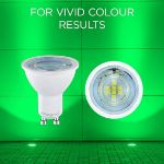 Picture of  GU10 Green Colour Spotlight Bulb – 5W (50W Equivalent), 40° Beam Angle - Suitable for Displays, Restaurants, Hotels | Pack of 2
