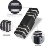 Picture of 3 Layer Modern LED Up Down Porch Light - Black Exterior Front Door Lighting - Weatherproof Garden & Patio Wall Lamp, Bulbs Not Included