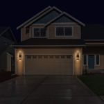 Picture of 3 Layer Modern LED Up Down Porch Light - Black Exterior Front Door Lighting - Weatherproof Garden & Patio Wall Lamp, Bulbs Not Included