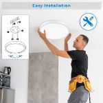 Picture of 24W Ultra-Thin Round LED Ceiling Light - Adjustable Color Temperature (3000K-6000K) - Modern Flat Panel Fixture for Home & Office - Energy Saving 220V Integrated Light