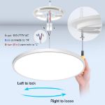 Picture of 24W Ultra-Thin Round LED Ceiling Light - Adjustable Color Temperature (3000K-6000K) - Modern Flat Panel Fixture for Home & Office - Energy Saving 220V Integrated Light