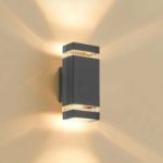Picture of Up Down Outdoor Wall Lights Mains Powered, IP65 Waterproof Outside Wall Lights, GU10 External LED Lighting Exterior Sconce 