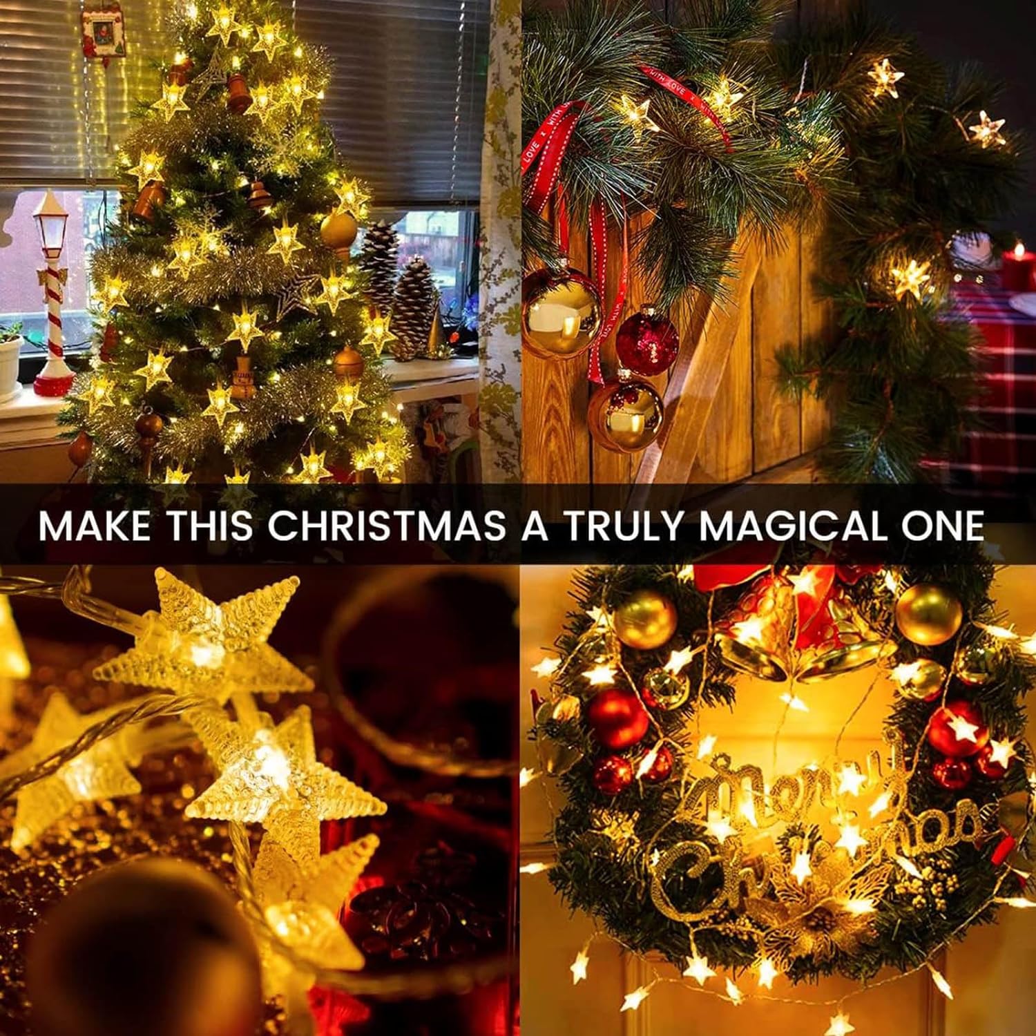 Star LED String Lights - Warm White USB Powered