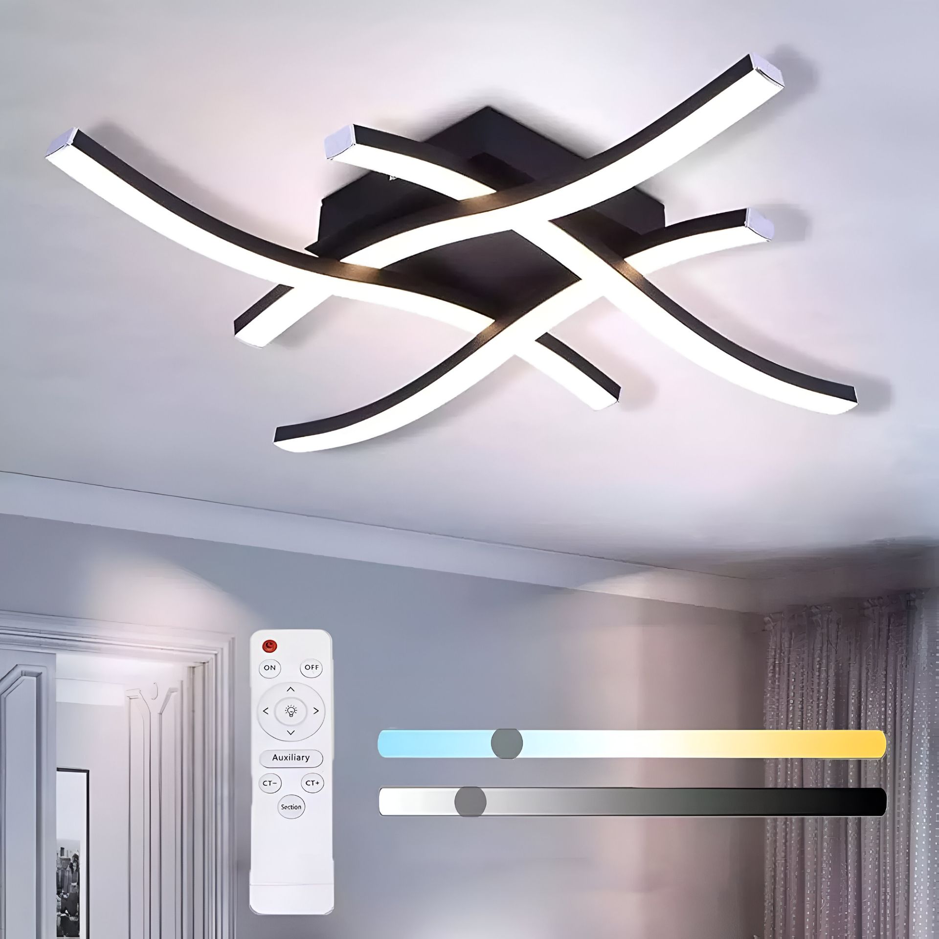 New Dimmable Ceiling Light with 4 Wave Lighting Design – Modern LED ...