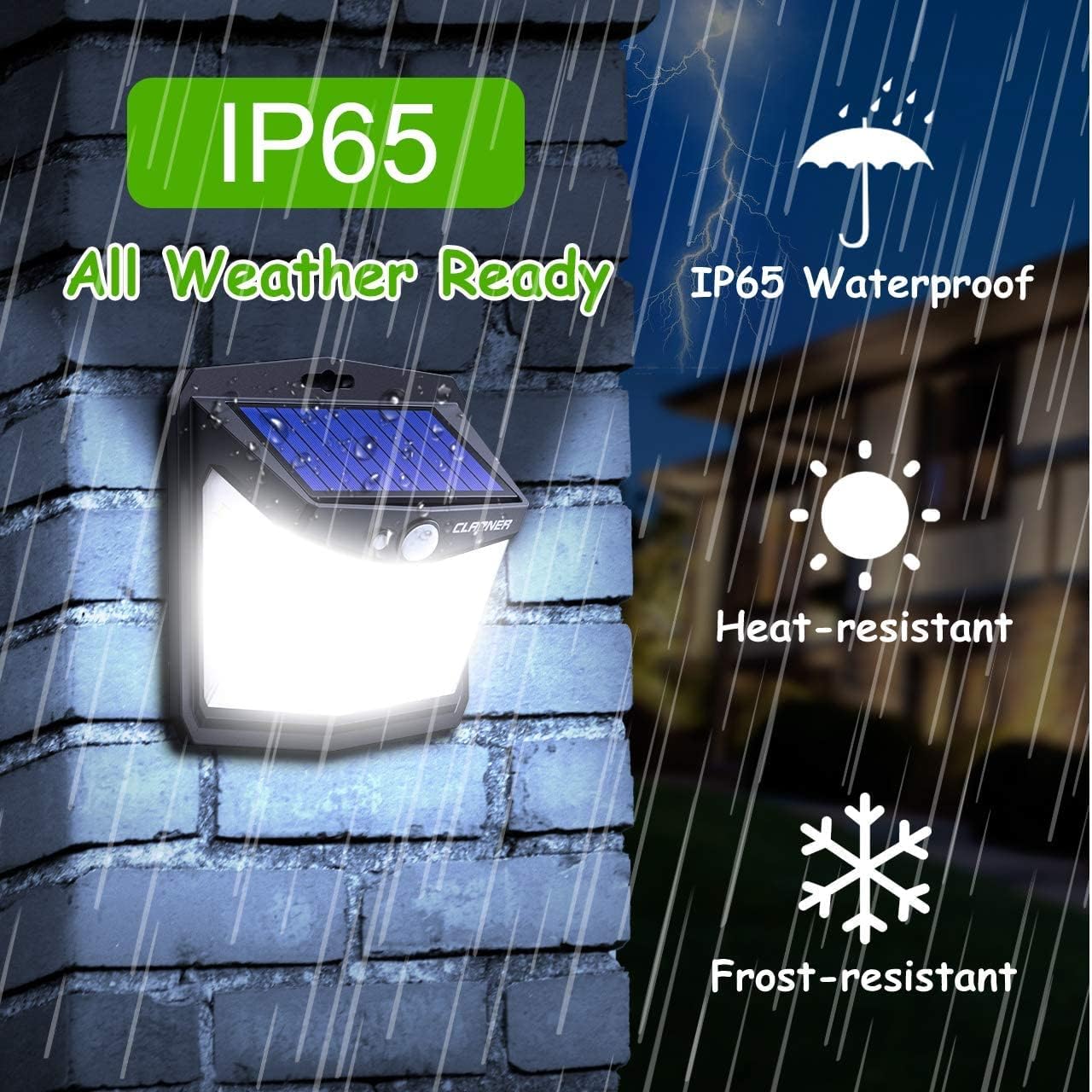 Solar Lights for Outdoor with 128 LEDs, Motion Sensor, Waterproof ...