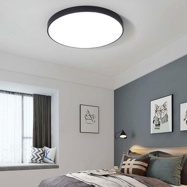 Picture of 48W LED Round Panel Ceiling Light, 500mm Flush Mount Fixture, Cool White 6000K – Ultra Slim Black Design for Office, Kitchen, Bedroom, Living Room