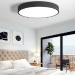 Picture of 48W LED Round Panel Ceiling Light, 500mm Flush Mount Fixture, Cool White 6000K – Ultra Slim Black Design for Office, Kitchen, Bedroom, Living Room