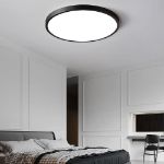 Picture of 48W LED Round Panel Ceiling Light, 500mm Flush Mount Fixture, Cool White 6000K – Ultra Slim Black Design for Office, Kitchen, Bedroom, Living Room