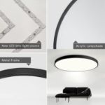Picture of 48W LED Round Panel Ceiling Light, 500mm Flush Mount Fixture, Cool White 6000K – Ultra Slim Black Design for Office, Kitchen, Bedroom, Living Room