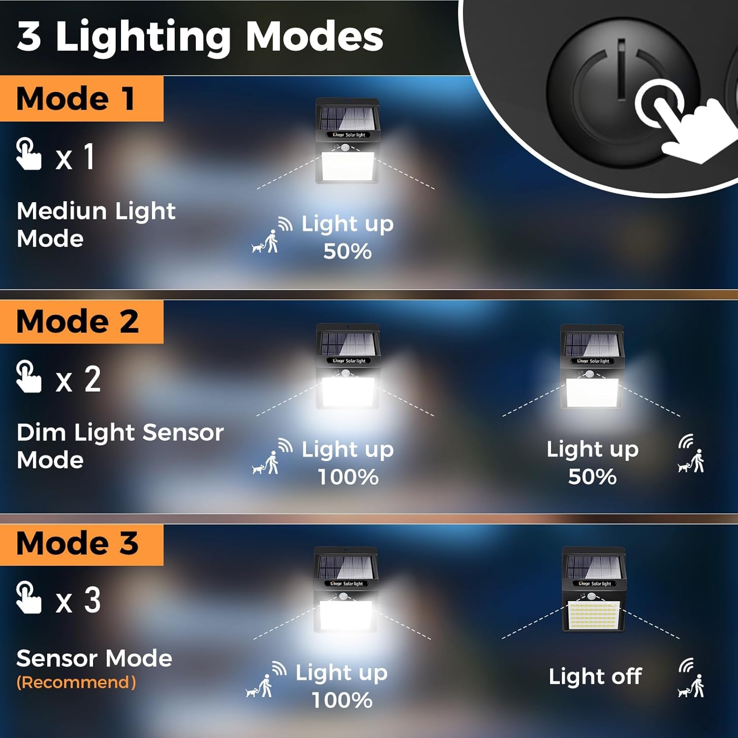 Nipify Solar Lights Outdoor, 302 LED Solar Lights Outdoor Motion Sensor - View #11