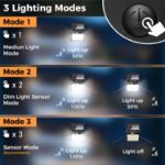 Picture of LED Solar Security Lights Outdoor, 270° Wide Angle Motion Sensor Wall Light, IP65 Waterproof Solar Powered Flood Light, 3 Lighting Modes