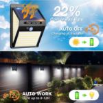 Picture of LED Solar Security Lights Outdoor, 270° Wide Angle Motion Sensor Wall Light, IP65 Waterproof Solar Powered Flood Light, 3 Lighting Modes
