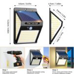Picture of LED Solar Security Lights Outdoor, 270° Wide Angle Motion Sensor Wall Light, IP65 Waterproof Solar Powered Flood Light, 3 Lighting Modes