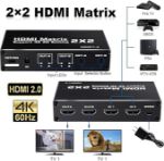 Picture of 4K 60Hz HDMI Matrix Switch 2x2 Splitter with Remote for PC, Laptop, PS4