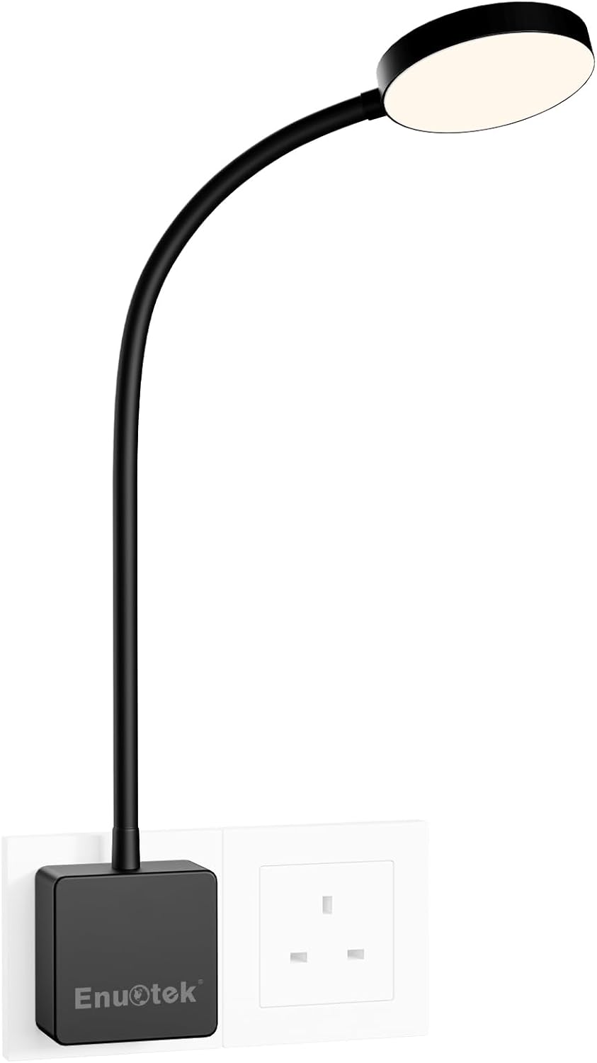 Dimmable Plug-in LED Wall Reading Light for UK Homes | 350 Lumens, Type ...