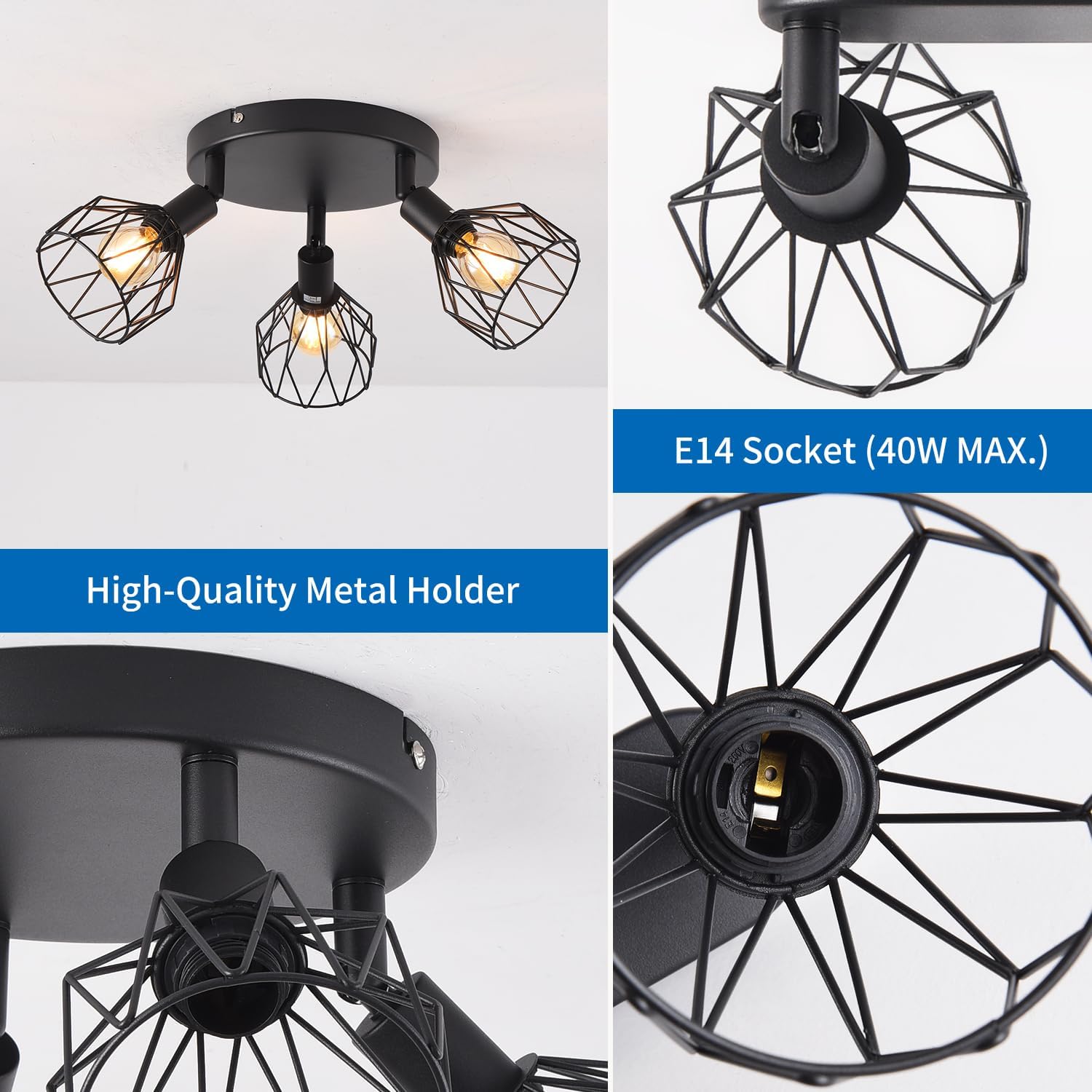Kitchen Spot Lights Ceiling, Black Lounge Industrial Ceiling Lights