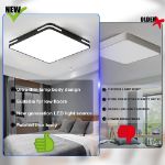 Picture of 36W LED Ceiling Light, 50CM Flush Ceiling Light with Switch Control, 3000-6500K Dimmable Ceiling Lights Bedroom