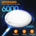 Picture of Rechargeable Motion Sensor Light with Remote Control, Magnetic Wireless LED Ceiling & Wall Light, Battery Powered PIR Sensor Lamp for Shed, Loft, Bathroom, Garage & Hallway