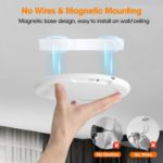 Picture of Rechargeable Motion Sensor Light with Remote Control, Magnetic Wireless LED Ceiling & Wall Light, Battery Powered PIR Sensor Lamp for Shed, Loft, Bathroom, Garage & Hallway