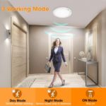 Picture of Rechargeable Motion Sensor Light with Remote Control, Magnetic Wireless LED Ceiling & Wall Light, Battery Powered PIR Sensor Lamp for Shed, Loft, Bathroom, Garage & Hallway