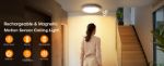 Picture of Rechargeable Motion Sensor Light with Remote Control, Magnetic Wireless LED Ceiling & Wall Light, Battery Powered PIR Sensor Lamp for Shed, Loft, Bathroom, Garage & Hallway