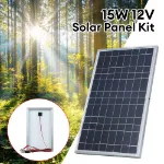 Picture of 15W 12V Solar Panel Kit, Waterproof Portable Charger with Alligator Clips for Home & Outdoor Use