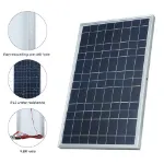Picture of 15W 12V Solar Panel Kit, Waterproof Portable Charger with Alligator Clips for Home & Outdoor Use
