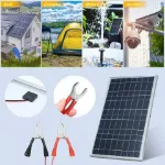 Picture of 15W 12V Solar Panel Kit, Waterproof Portable Charger with Alligator Clips for Home & Outdoor Use