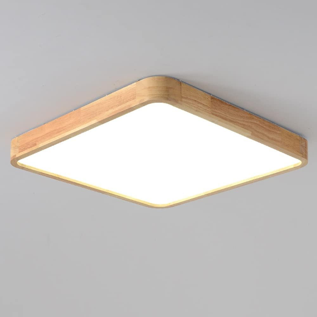 Picture of LED Panel Light, 16 inch 40W Wood Grain Flat Small Square Nordic Flush Led Ceiling Light for Kitchen, Bedroom, Living Room, or Bathroom 