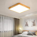 Picture of LED Panel Light, 16 inch 40W Wood Grain Flat Small Square Nordic Flush Led Ceiling Light for Kitchen, Bedroom, Living Room, or Bathroom 