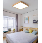 Picture of LED Panel Light, 16 inch 40W Wood Grain Flat Small Square Nordic Flush Led Ceiling Light for Kitchen, Bedroom, Living Room, or Bathroom 