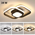 Picture of Modern Chic LED Ceiling Light - 18W Dimmable Tricolor Lighting, Ultra-Thin Square Flush Mount Fixture for Bedroom, Living Room, Kitchen & Office