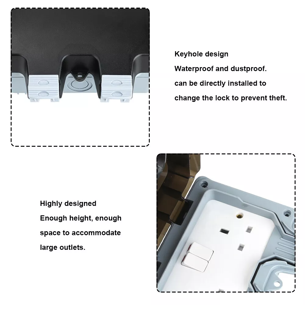 Outdoor Double Pole Switched Socket Box - Waterproof, Durable, and IP66 ...