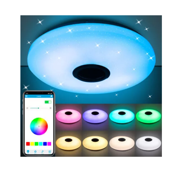 Picture of 48W Smart RGB LED Ceiling Light with Bluetooth Speaker, Remote & APP, Illuminate with Music
