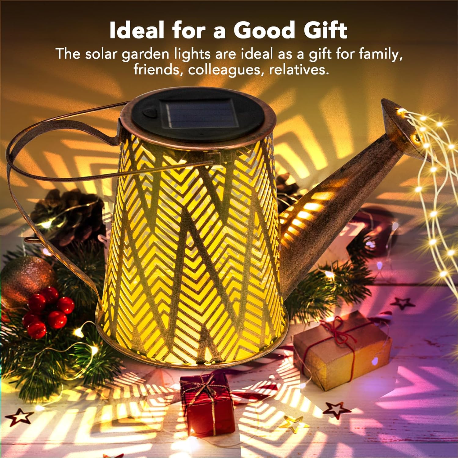 Solar Watering Can Lights – LED String Lights, Waterproof Outdoor ...
