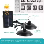 Picture of 2-Head Solar-Powered LED Pendant Lights – Dual Hanging Lamps for Garden, Shed, Yard & Indoor Spaces