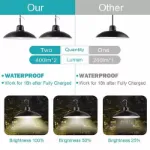 Picture of 2-Head Solar-Powered LED Pendant Lights – Dual Hanging Lamps for Garden, Shed, Yard & Indoor Spaces