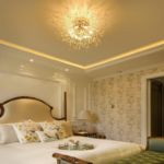 Picture of Modern Crystal Ceiling Lights for Living Room, Chrome Fireworks K9 Crystals Chandeliers Fittings, Chandelier Ceiling Pendant Lights for Bedroom, Dining Room, Hallway