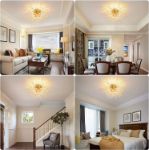 Picture of Modern Crystal Ceiling Lights for Living Room, Chrome Fireworks K9 Crystals Chandeliers Fittings, Chandelier Ceiling Pendant Lights for Bedroom, Dining Room, Hallway