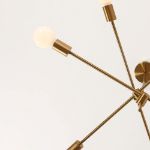 Picture of Vintage Semi-Recessed Antique Golden Sputnik Chandelier – 6-Light Modern Ceiling Fixture for Living Rooms, Bedrooms, and Dining Spaces