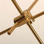 Picture of Vintage Semi-Recessed Antique Golden Sputnik Chandelier – 6-Light Modern Ceiling Fixture for Living Rooms, Bedrooms, and Dining Spaces