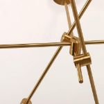 Picture of Vintage Semi-Recessed Antique Golden Sputnik Chandelier – 6-Light Modern Ceiling Fixture for Living Rooms, Bedrooms, and Dining Spaces